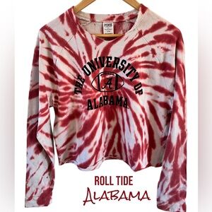 😎 Roll Tide Alabama tie dye sweatshirt VS PINK